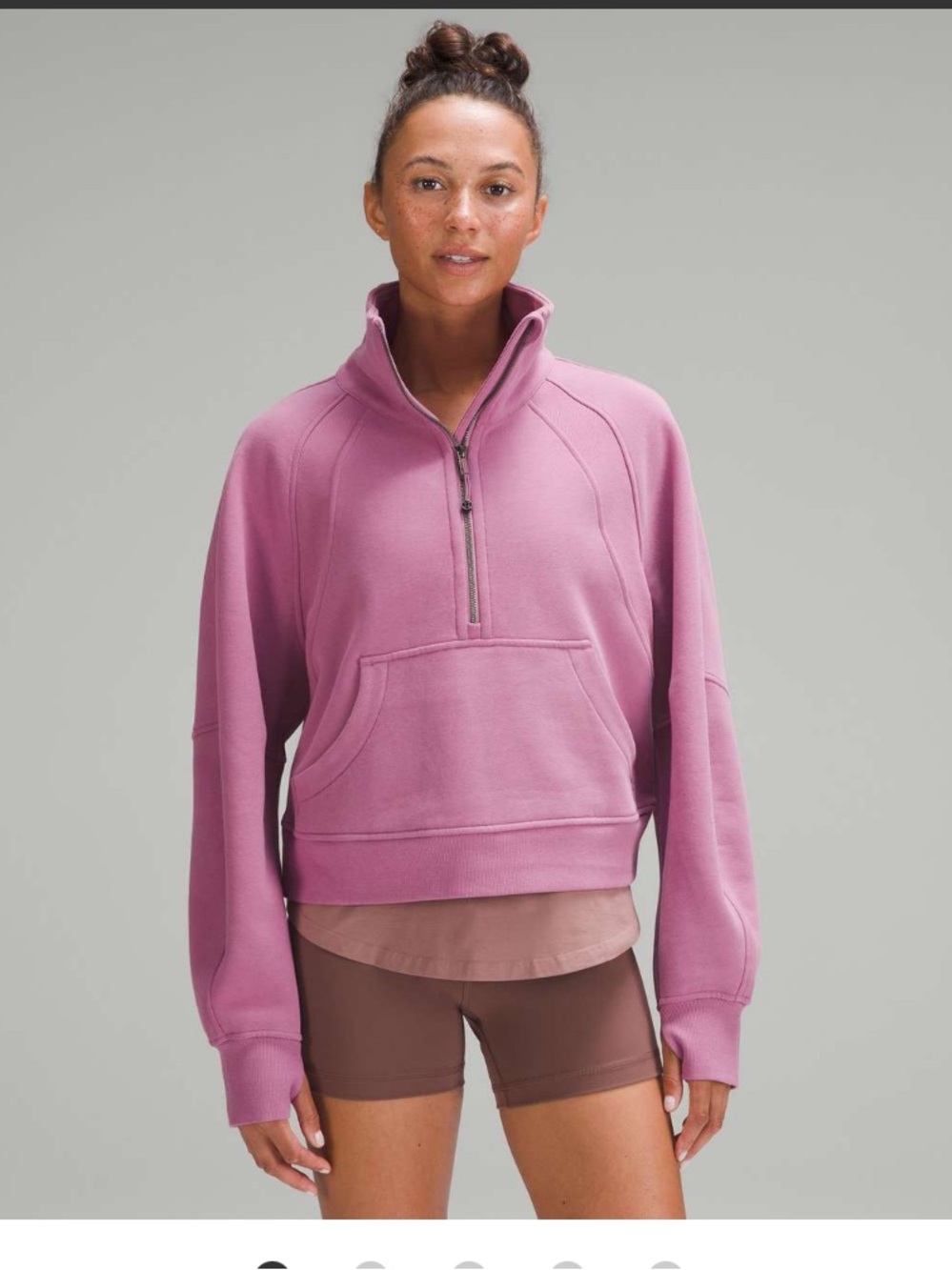 Lululemon Scuba Oversized Funnel Neck Half Zip in Velvet Dust Size XS/S